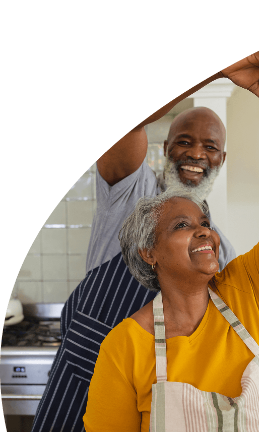 Couple dancing, hands connected doing a turn