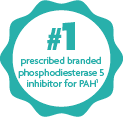 #1 prescribed branded phosphodiesterase 5 inhibitor for PAH badge
