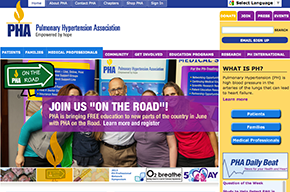 Pulmonary Hypertension Association Homepage Screenshot